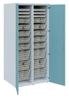 EUROMEDICA D - 90 ABS skříň léková boxová, 2-dveřová, 1950x900x735, korpus bílý, dvířka obloha